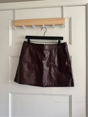 a new day Faux Leather Mini Skirt in Burgundy